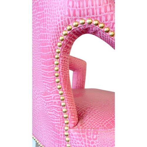 Pink Florida Gator Designer Barstool w/ Nailheads - Image 6