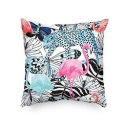 It's A Jungle Out There Tropical Flamingo, Leopard, Butterfly Fabric