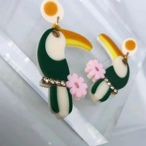 Toucan Earrings | Beach Resort Wear - Image 2