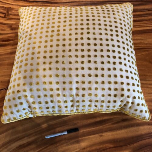 Golden Velvet Dot Pillow With Down Insert - Image 6