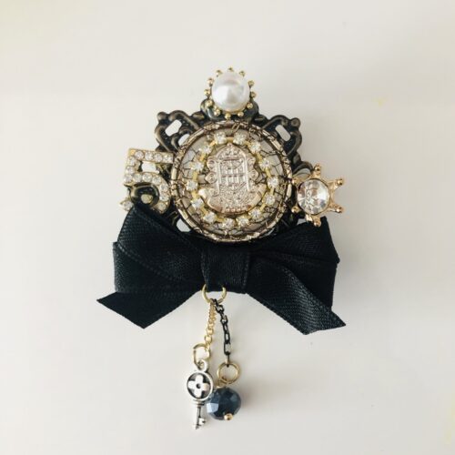 No. 5 Brooch With Bow Tie w/ Rhinestones - Image 5