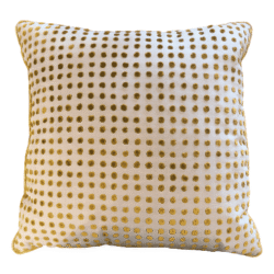 Golden Velvet Dot Pillow With Down Insert