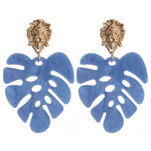 Miami Venetian Vibes Acrylic Palm Leaf Earrings - Image 7