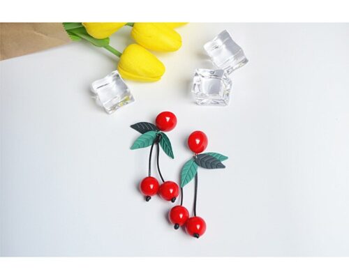 Life Is A Bowl of Cherries | Dangle Cherry Earrings - Image 2