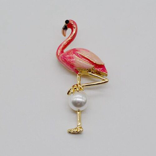 Standing On The Promise | Flamingo Enameled Brooch - Image 2