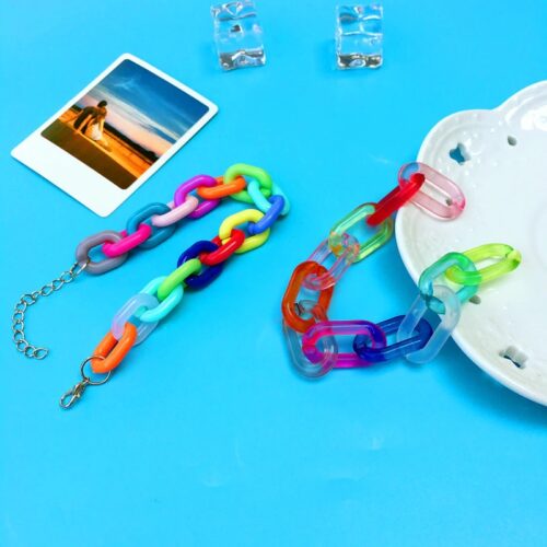Colorful Rainbow Handmade Chain Candy Bracelet - Image 6