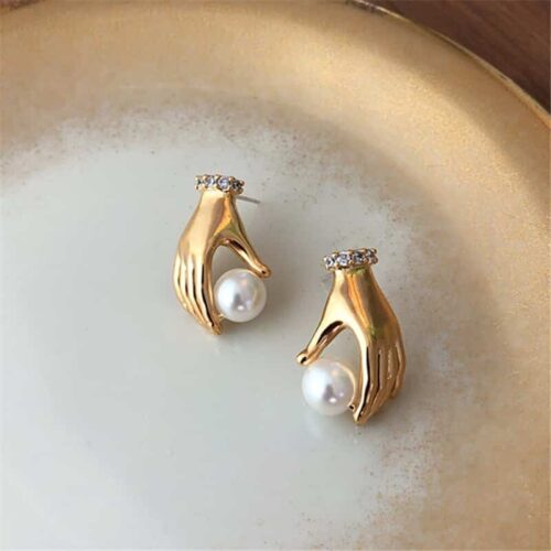Hands Full | Hand of Pearl Earrings - Image 3