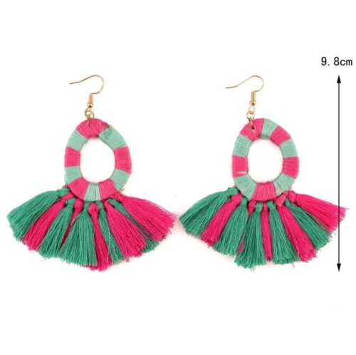 #1 Burano Tassel Fringe Handmade Earrings | Colorful Earrings - Image 7