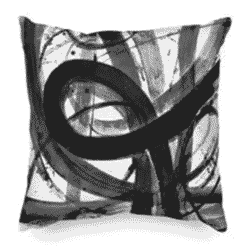 Abstract Black & A Few Shades of Grey Painted Pillow Cover