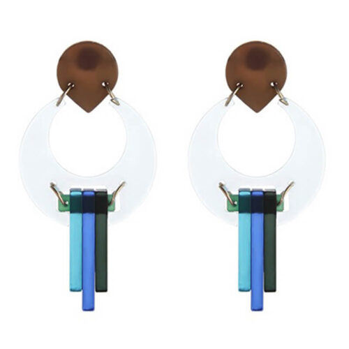 Caribbean Waters Acrylic Variations Dangling Earrings