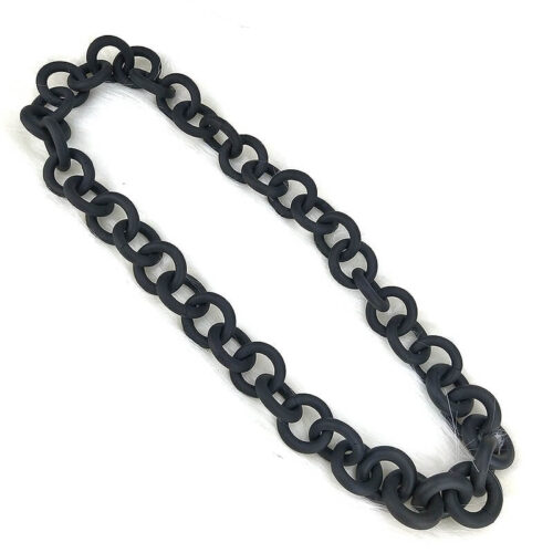 Black Luxury Handmade Rubber Large Chunky Chain Necklace