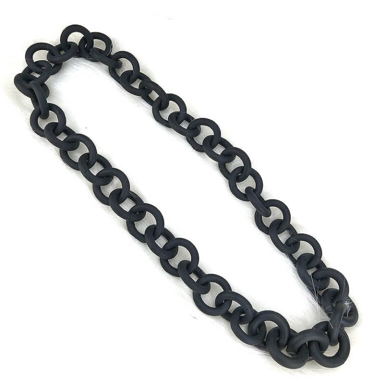 Black Luxury Handmade Rubber Large Chunky Chain Necklace
