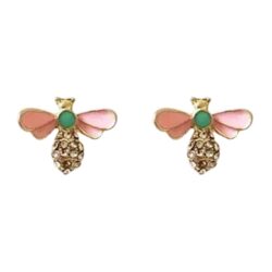 Buzzing Around | Bee Stud Earrings w/ Crystals