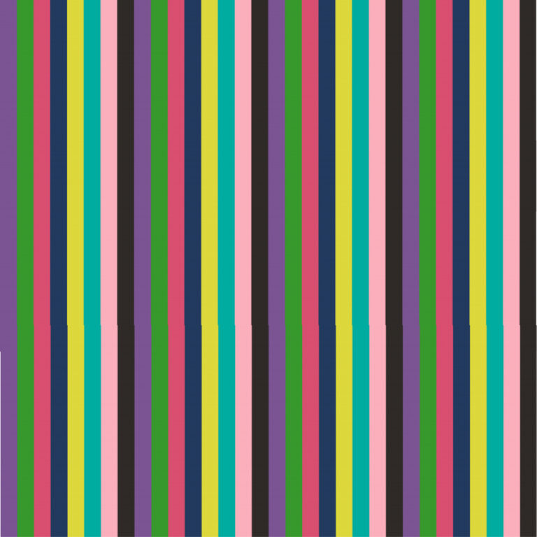 COLORFUL STRIPE WALLPAPER, COLORFUL STRIPE FABRIC, TEAL, PINK, RED, FUSCHIA, YELLOW, CHARTREUSE, BLACK, BLUE, GREEN, NAVY BLUE