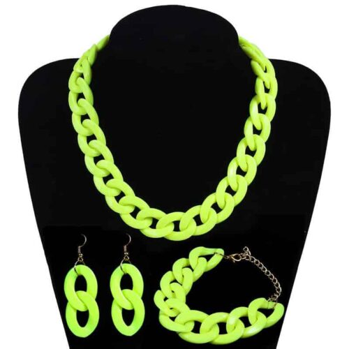Chunky Chain Acrylic Necklace, Bracelet, & Earring Set - Image 7