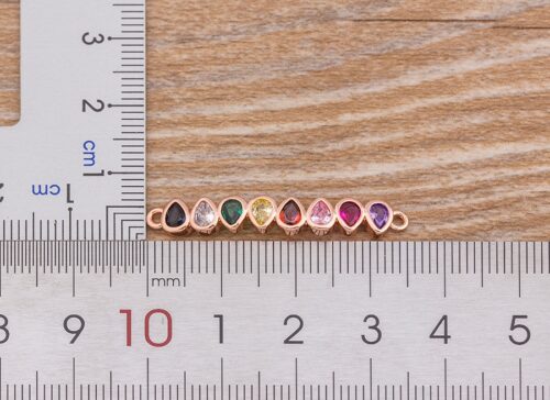 Colorful Teardrop Cubic Zirconia Adjustable Bracelet - Image 2