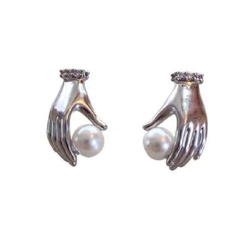 Hands Full | Hand of Pearl Earrings - Image 2