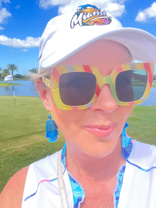Designer Colorful Stripe Sunglasses - Image 2