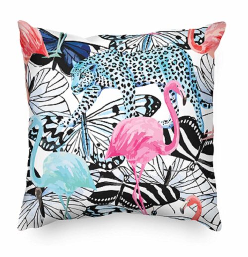 Contemporary It’s a Jungle Out There Tropical Animal Pillow Cover