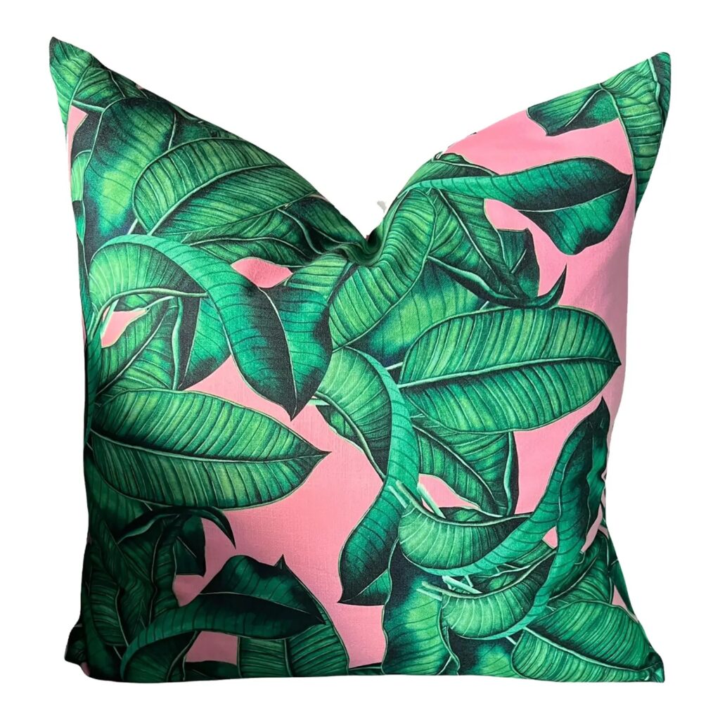 Contemporary Tropical Banana Leaf Pillow Cover - Christi Tasker Miami