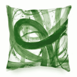 Contemporary Tropical Kelly Green Painting Pillow Cover