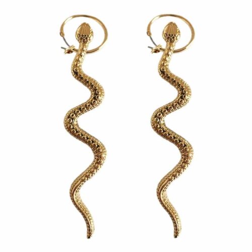 Wild & Mystical Golden Snake Hoop Earrings
