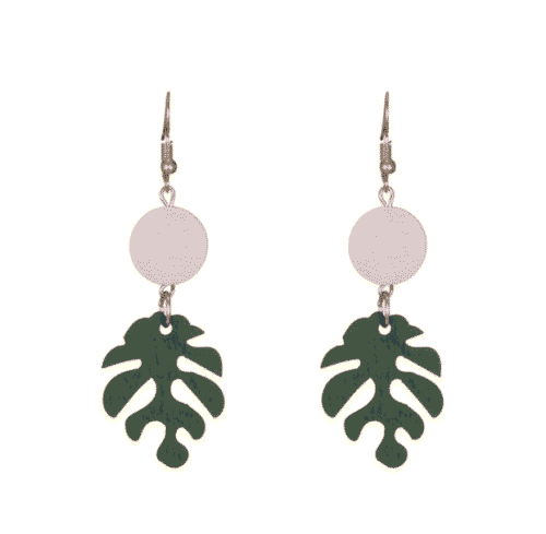 Palms Down Miami Tropical Leaf Earrings From Repurposed Wood