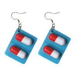 Capsule Wooden Pill Earrings, Prozac Earrings