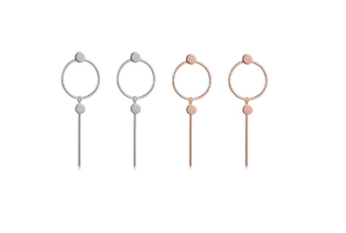 SIngle Circle & Line Architectural Earring