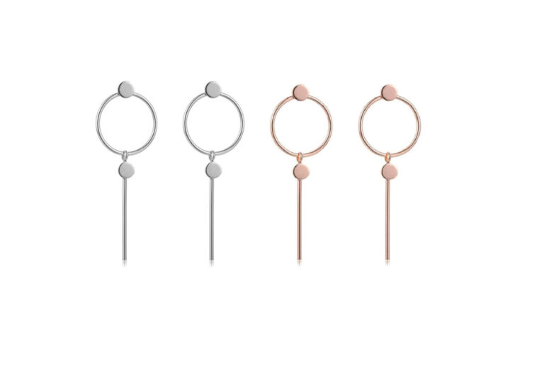 SIngle Circle & Line Architectural Earring