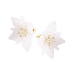 Now I Can See Clearly | Three-dimensional Large White Acrylic Exaggerated Large Flower Earrings