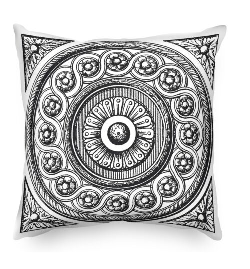Contemporary Viscaya Circle Medallion Filigree Black & White Pillow Cover