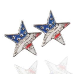 Star Shape American Flag Stud Earrings | Patriotic Earrings
