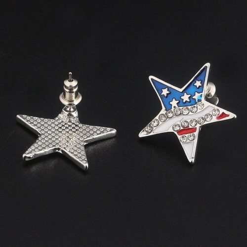 Star Shape American Flag Stud Earrings | Patriotic Earrings - Image 8