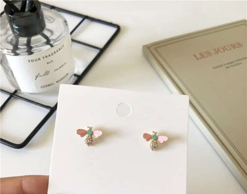 Buzzing Around | Bee Stud Earrings w/ Crystals - Image 5