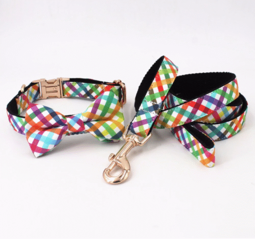 #1 The Colorful Plaid Bow Tie Dog Collar, Pet Collar, Cat Collar - Image 6