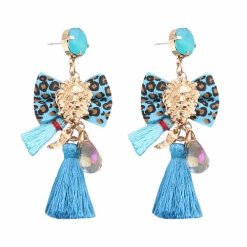 versace style earrings, leopard earrings, tassel earrings, bohemian earrings, tassle earrings, leopard earrings, leopard bowtie, gucci style earrings,