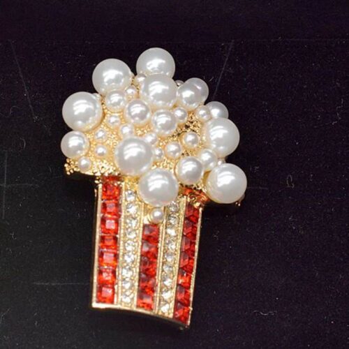 Popcorn Pearl Brooch | Gifts for Popcorn Lovers - Image 3