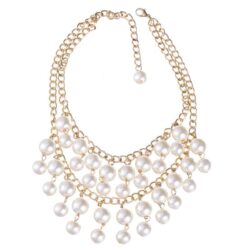 Hugo Pearl & Gold Chain Necklace