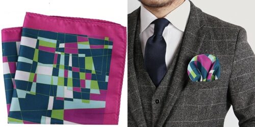 Abstract Geometric Circle Pocket Square, Handkerchief - Image 8