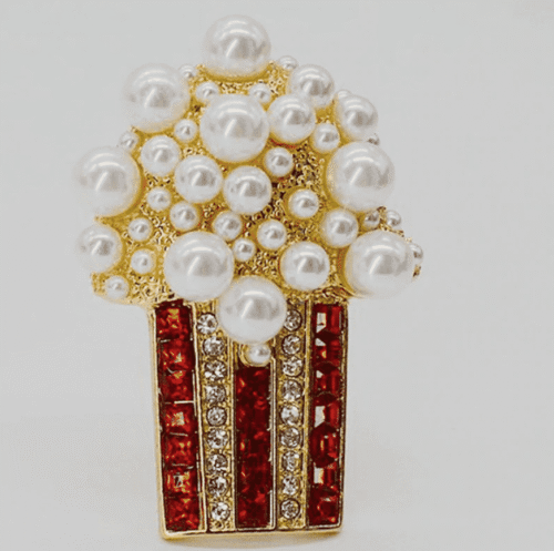 Popcorn Pearl Brooch | Gifts for Popcorn Lovers - Image 2