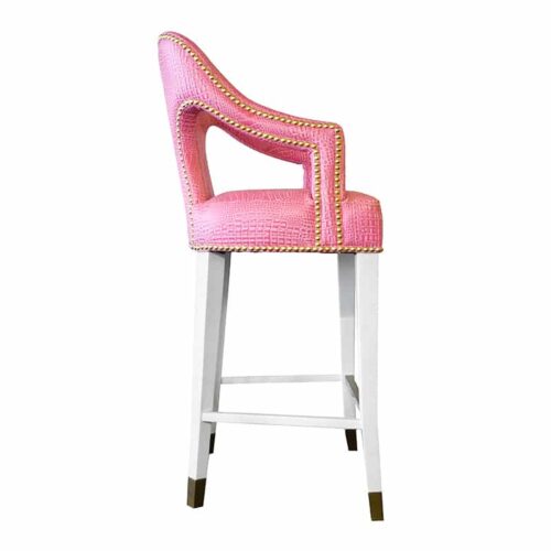 Pink Florida Gator Designer Barstool w/ Nailheads - Image 2