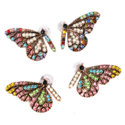 Divided Flight | Crystal Butterfly Wing Earrings