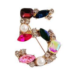 MIXED MEDIA NO. 5 BROOCH | NUMBER 5 BROOCH PIN