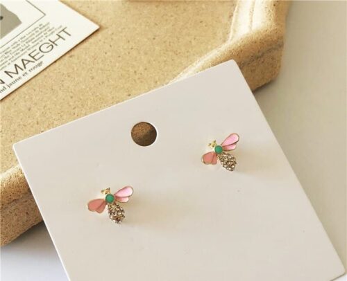 Buzzing Around | Bee Stud Earrings w/ Crystals - Image 7