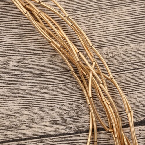 Artistic Curvy Path | Artsy Gold Necklace - Image 5