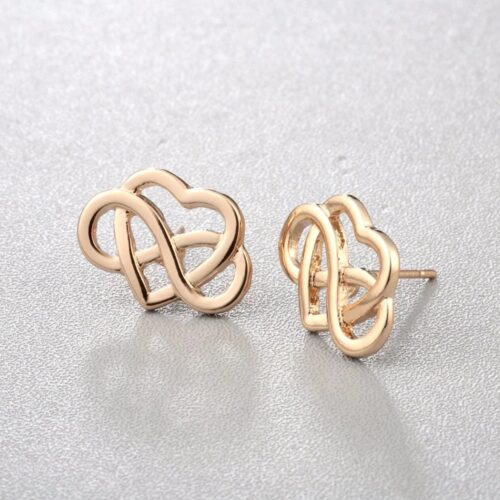 Infinity Stud Heart Earrings | Delicate Heart Earrings | Modern Heart Earrings | Silver Heart Earrings - Image 6