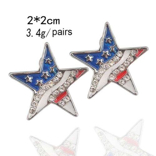 Star Shape American Flag Stud Earrings | Patriotic Earrings - Image 10