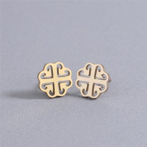 Tree of Life Stud Earrings (Gold) - Image 2