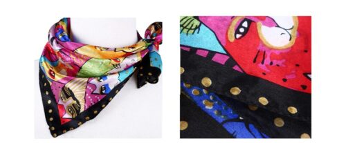 Fat Cat Colorful Neck Scarf or Face Covering 100% Silk - Image 2